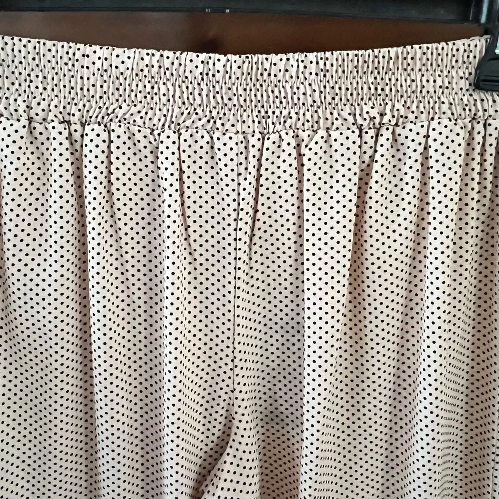 Adrianna Papell Women's Pink Polka Dot Wide Leg Pants Capris NWT Small - Picture 3 of 11